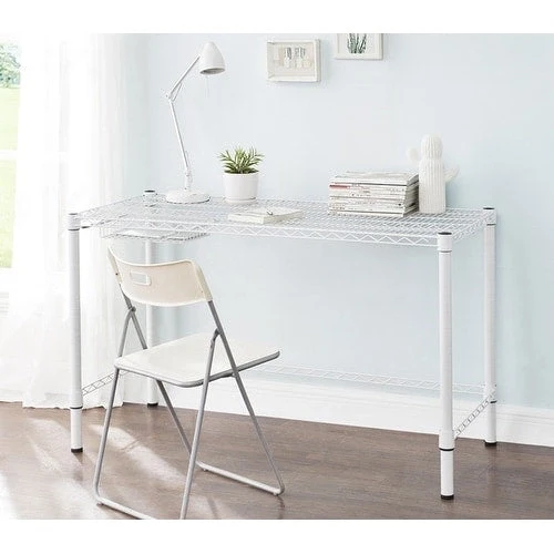 White / Black Carbon Steel Standard Desk – For 1 Person