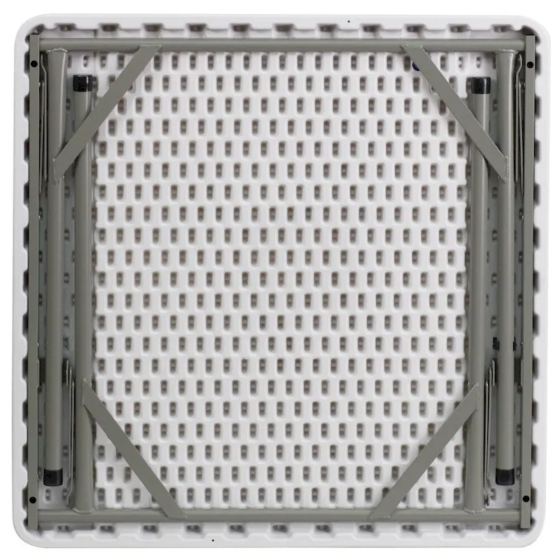 2.85-Foot Square Plastic Folding Table - Event Folding Table - 34.25D x 34.25W x 29.5H