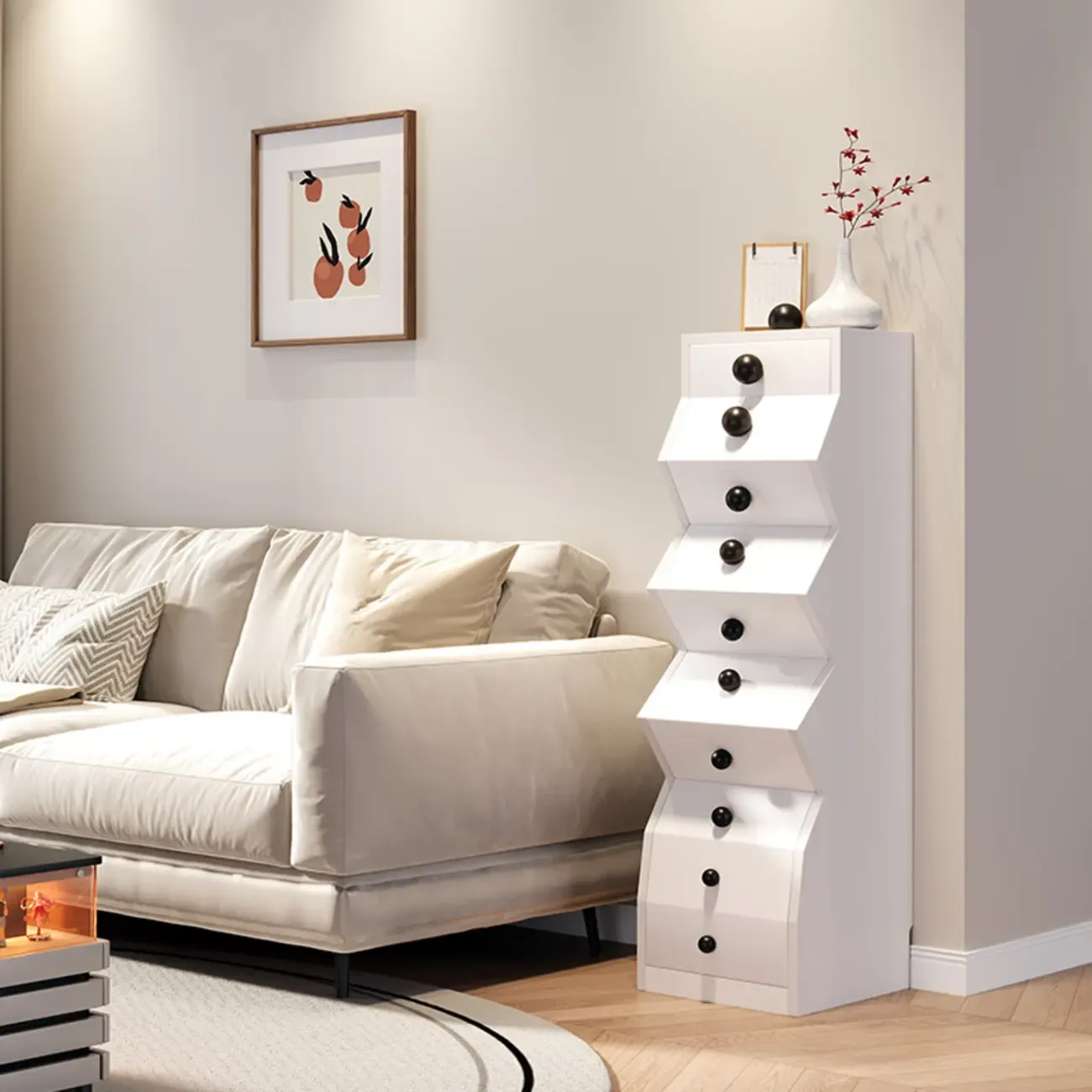 Modern Wood Top 3 Drawers Nightstand with Legs