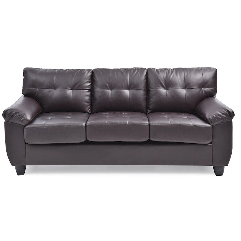Gallant 78 in. W Flared Arm Faux Leather Straight Sofa - 33L x 78W x 35H