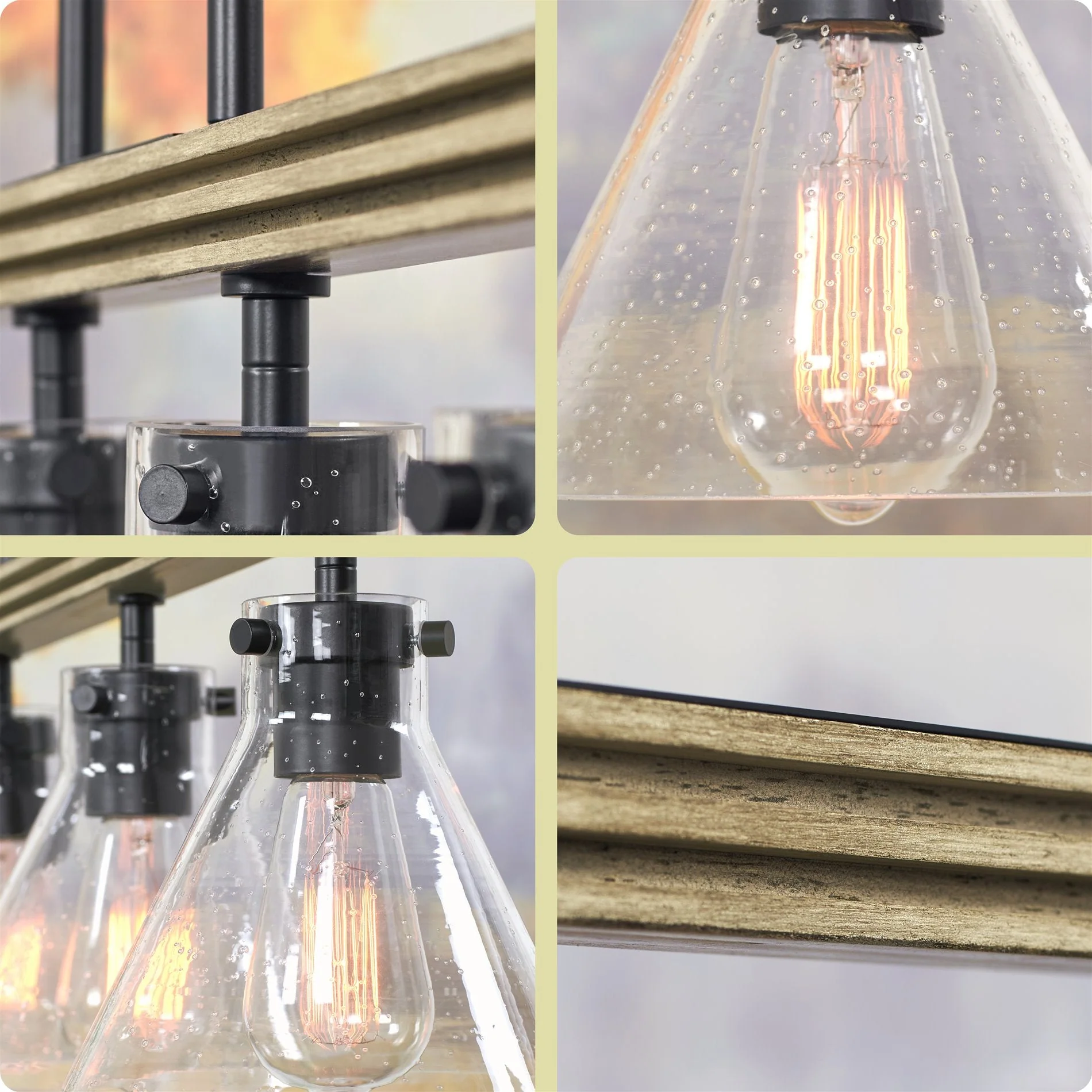 Anza 33 4-Light Farmhouse Kitchen Island Light