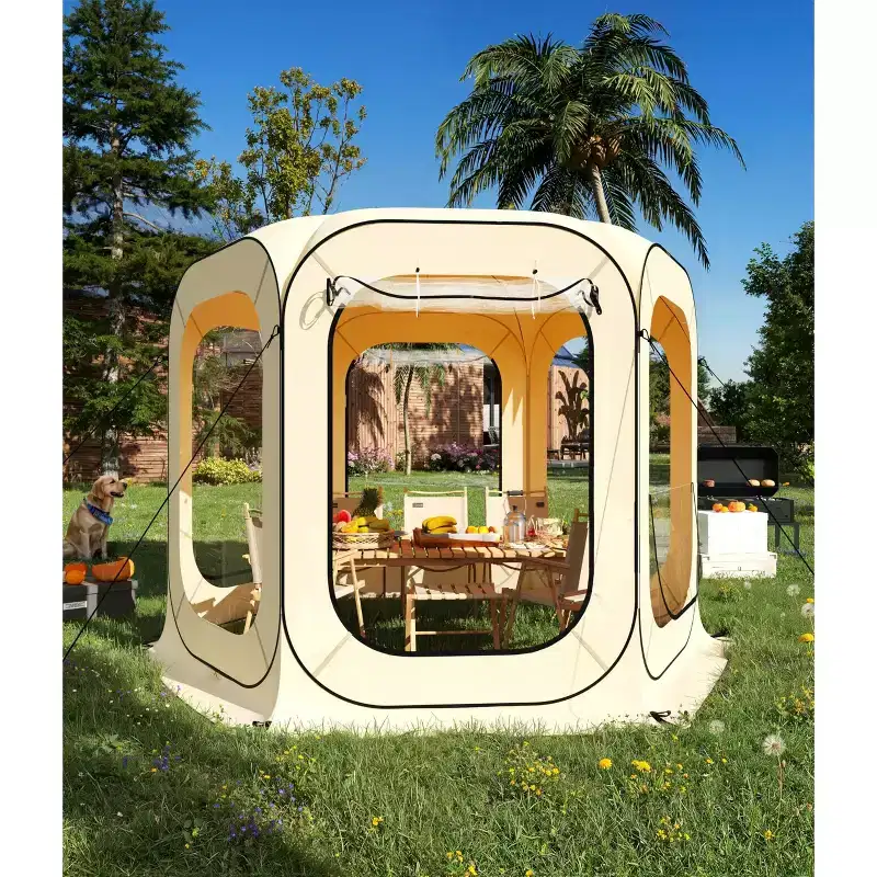 Pop Up Tent, Portable Canopy Tent with Mesh Mosquito Net, Screen House Room Canopy Shade Screen 10 x 10 FT with Carry Bag for Patio, Backyard, Deck