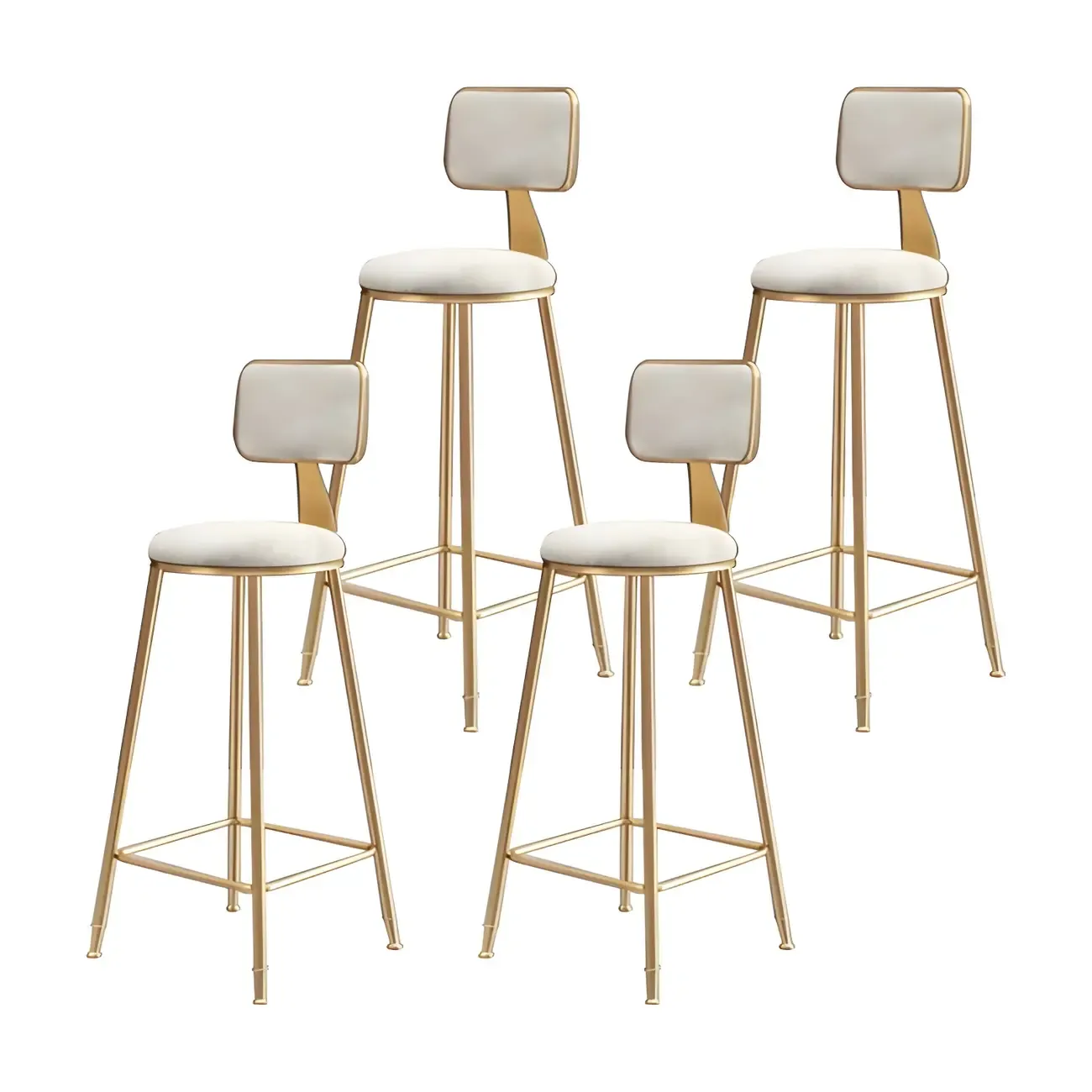 Round Velvet Upholstered Counter Bar Stools