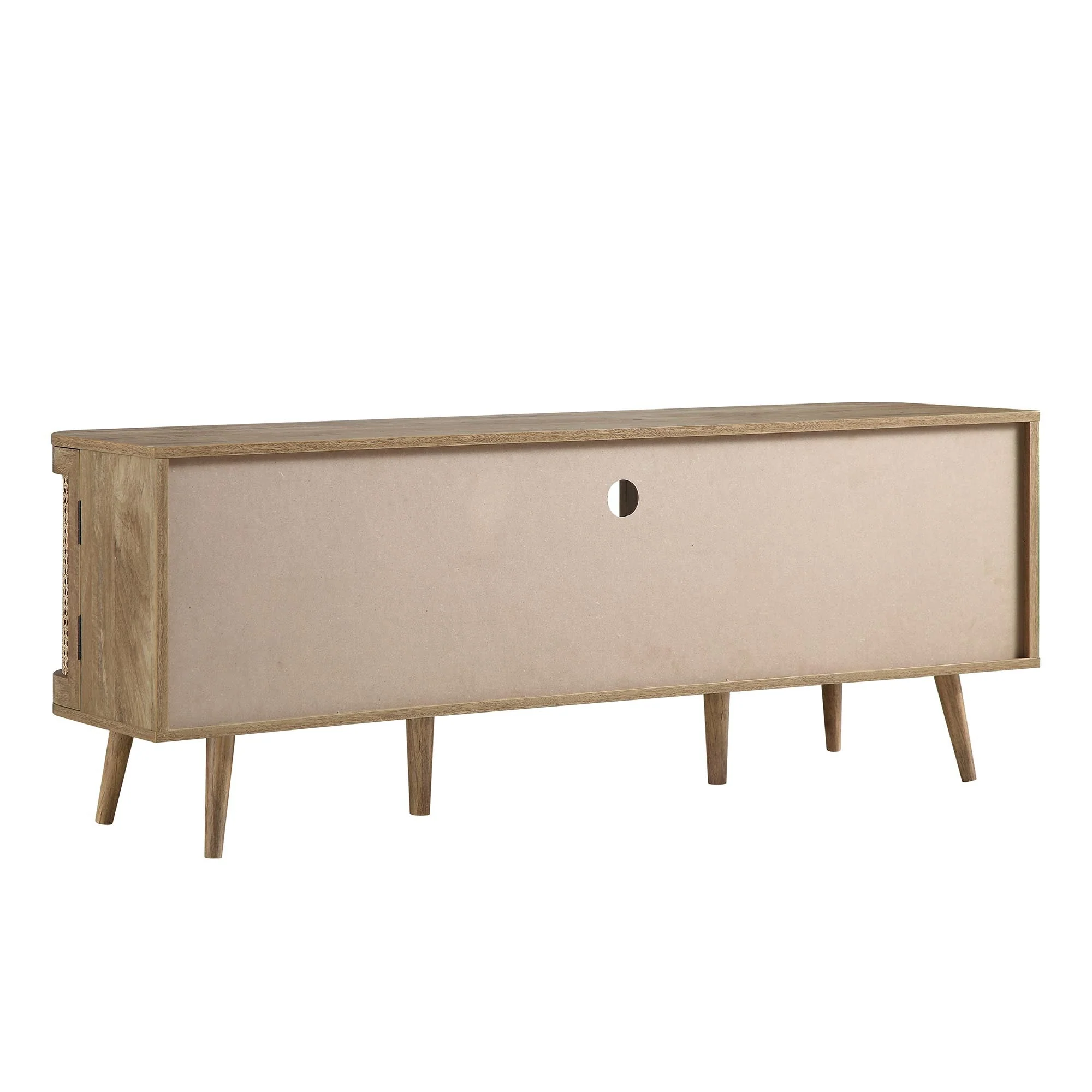 Curved Rattan 59 TV Unit, Natural