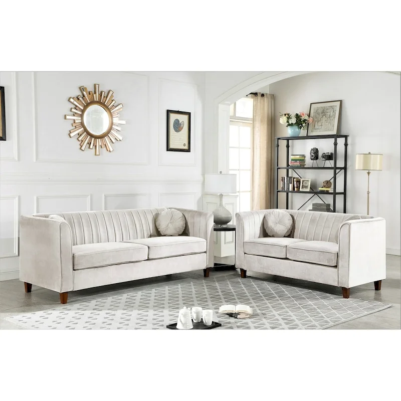 Velvet Classic Chesterfield Living Room Sofa