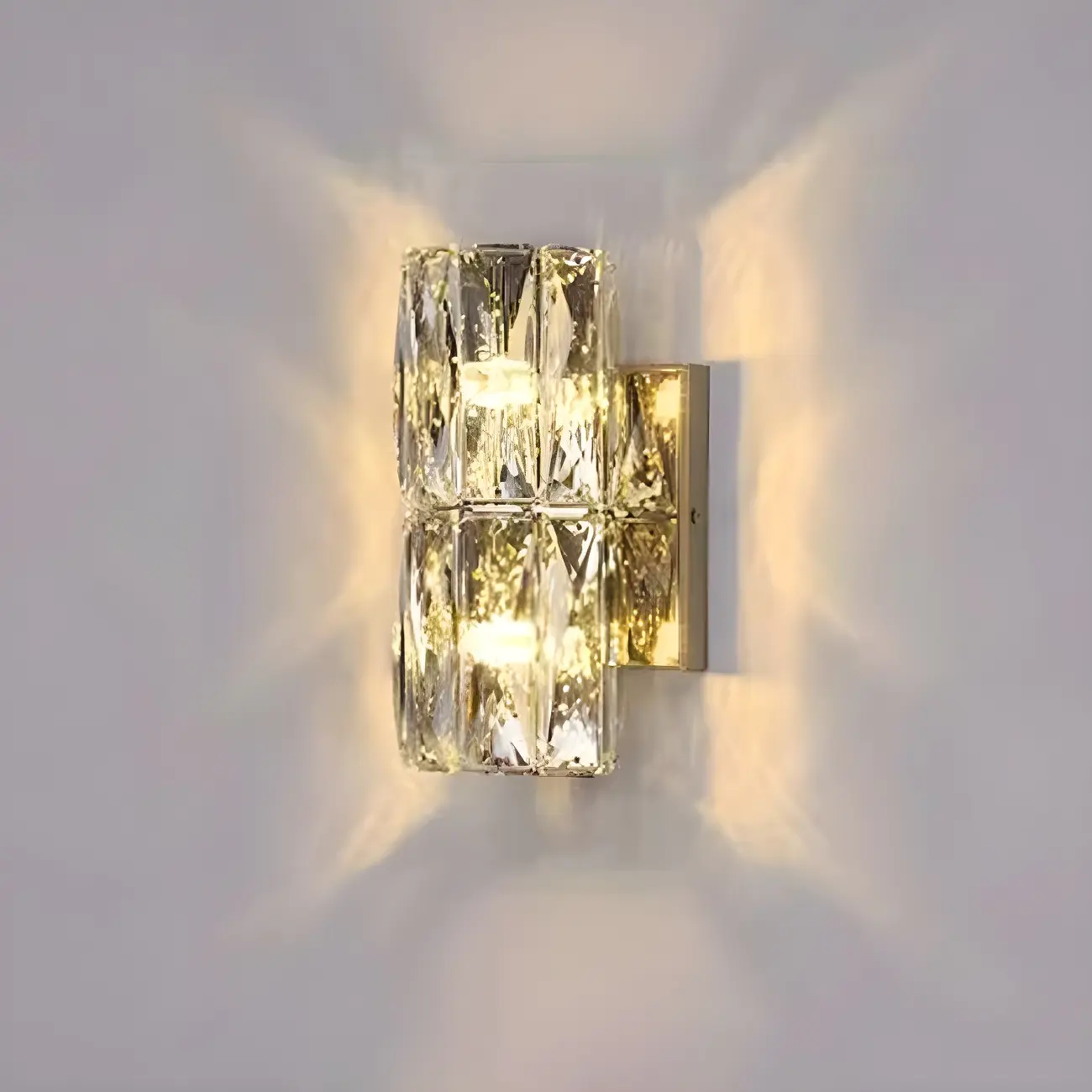 Modern 4-Light Chrome Crystal Cylinder Wall Sconce Light Fixture