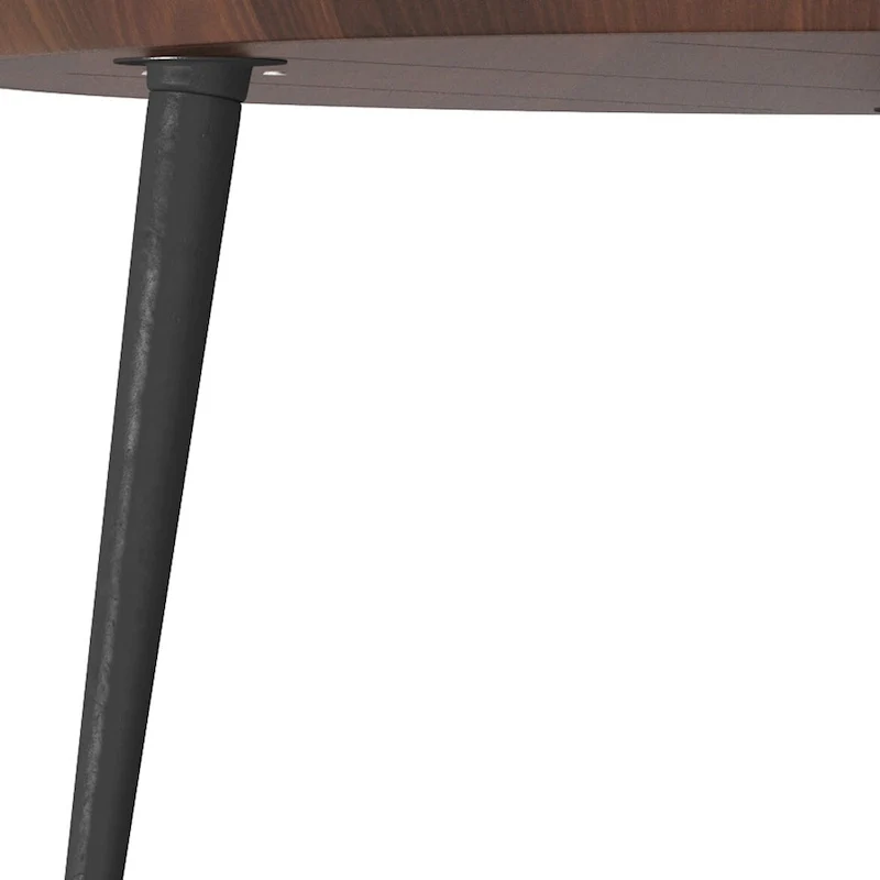 Cognac Round Coffee Table with Metal Legs - 30