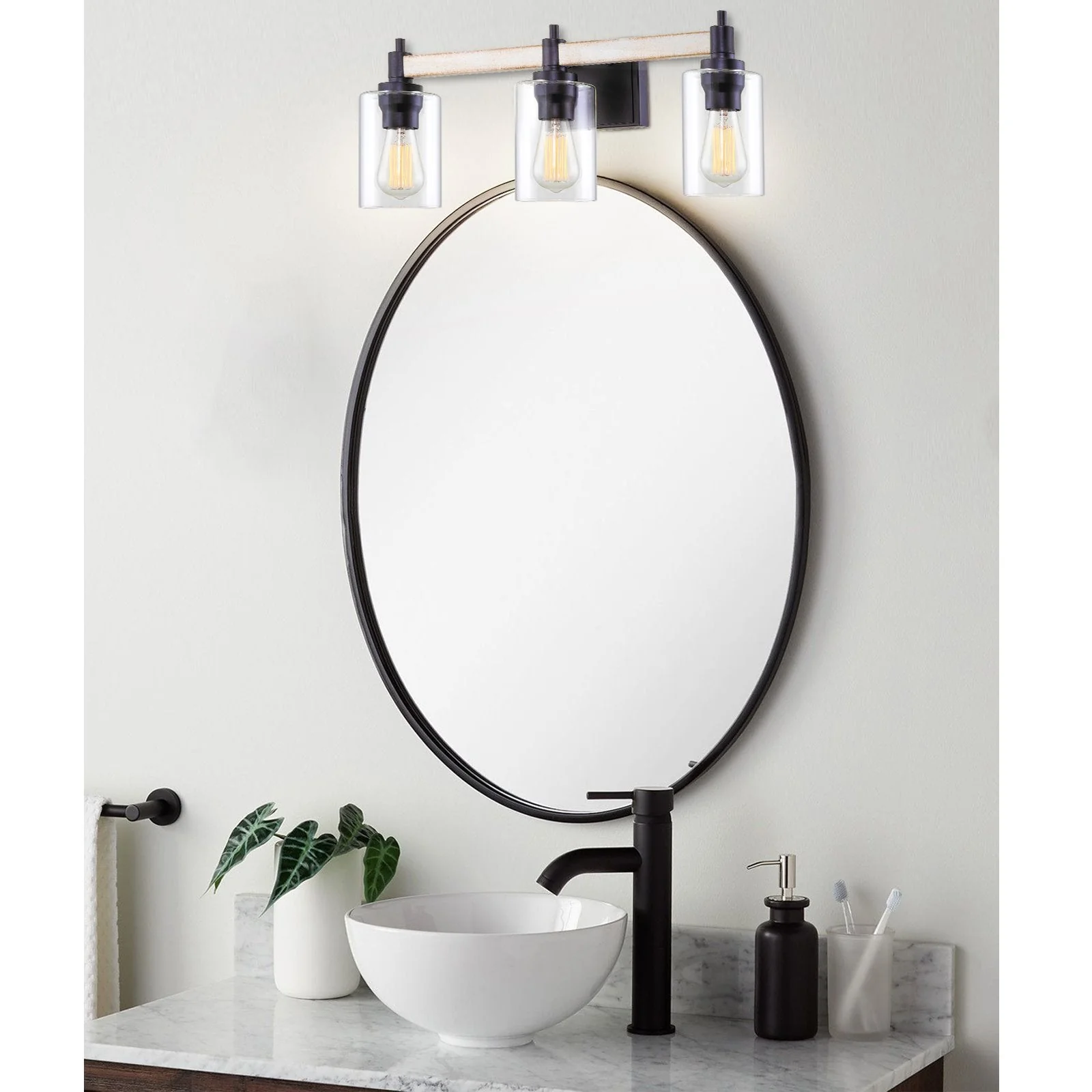 Theo 25 3-Light Modern Farmhouse Vanity / Bathroom Light