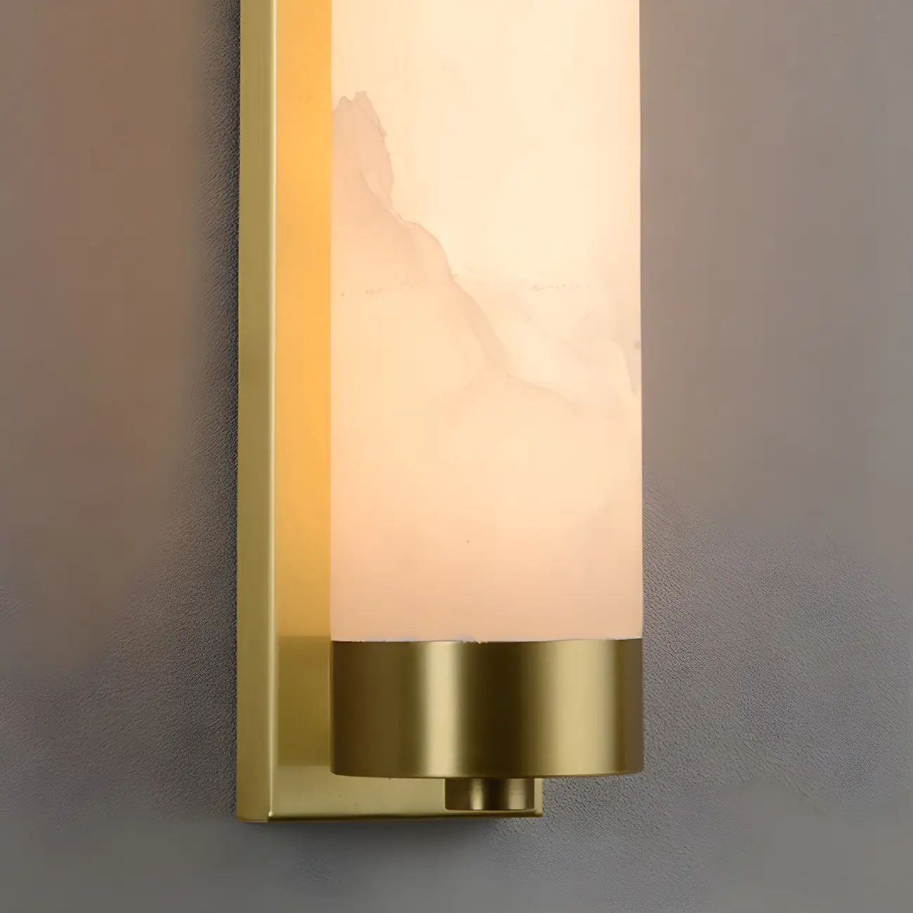 Modern Cylinder Stone Gold LED Wall Sconce