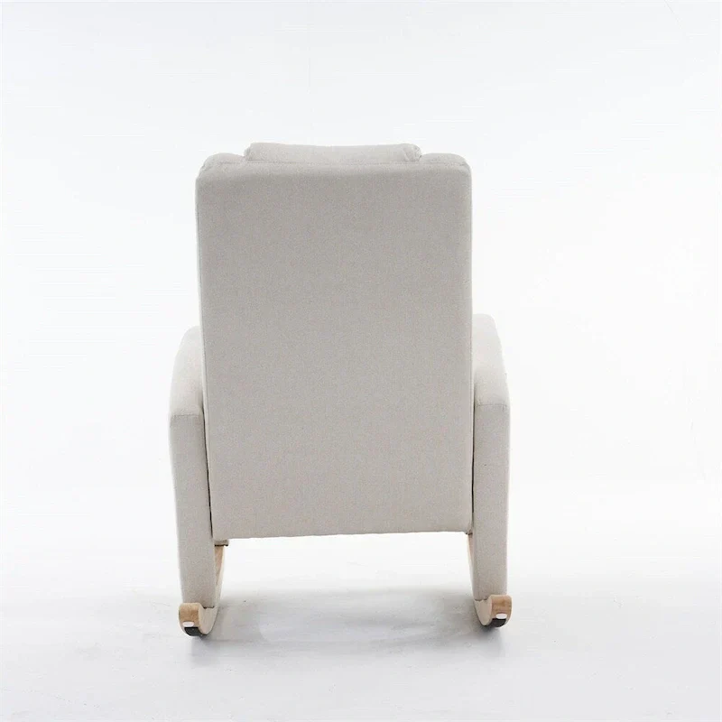 Ergonomic Fabric Nursery Rocking Chair With Adjustable Footrest