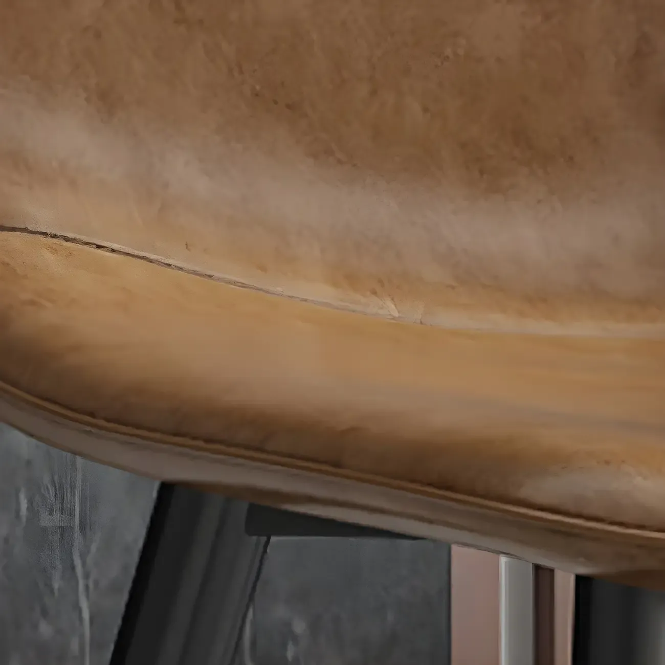 Industrial Armless Faux Leather Low Back Dining Chair