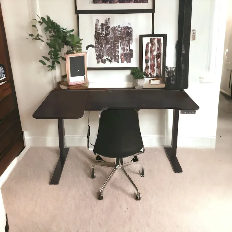 59  Adjustable Black L Shape Standing Desk
