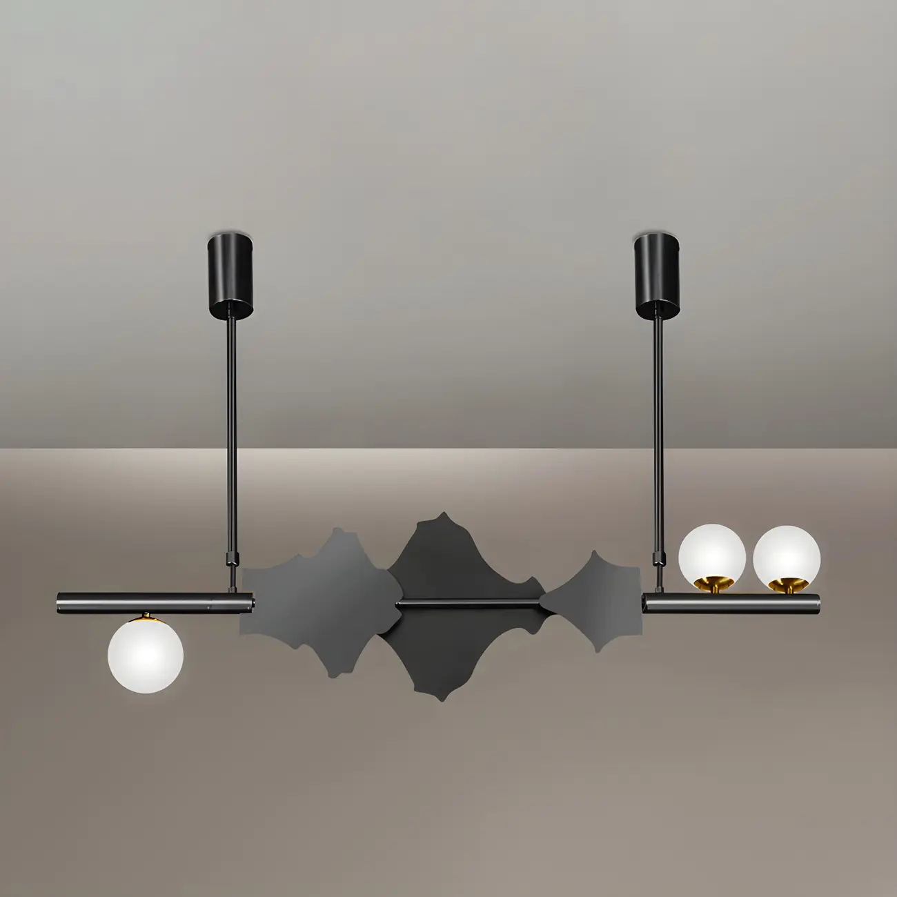 3/4-Light Modern Gold Metal Abstract Island Light