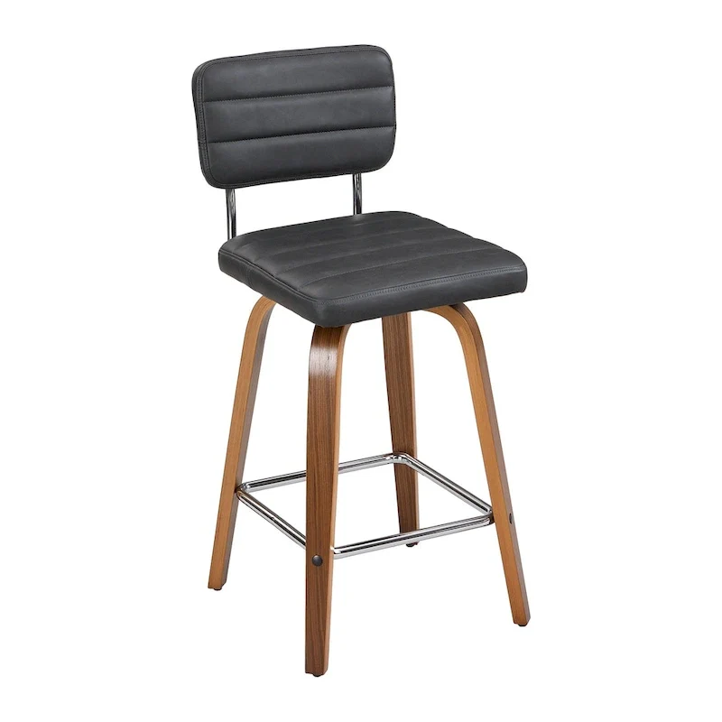 Swivel Counter Height Bar Stool with PU Leather Seat