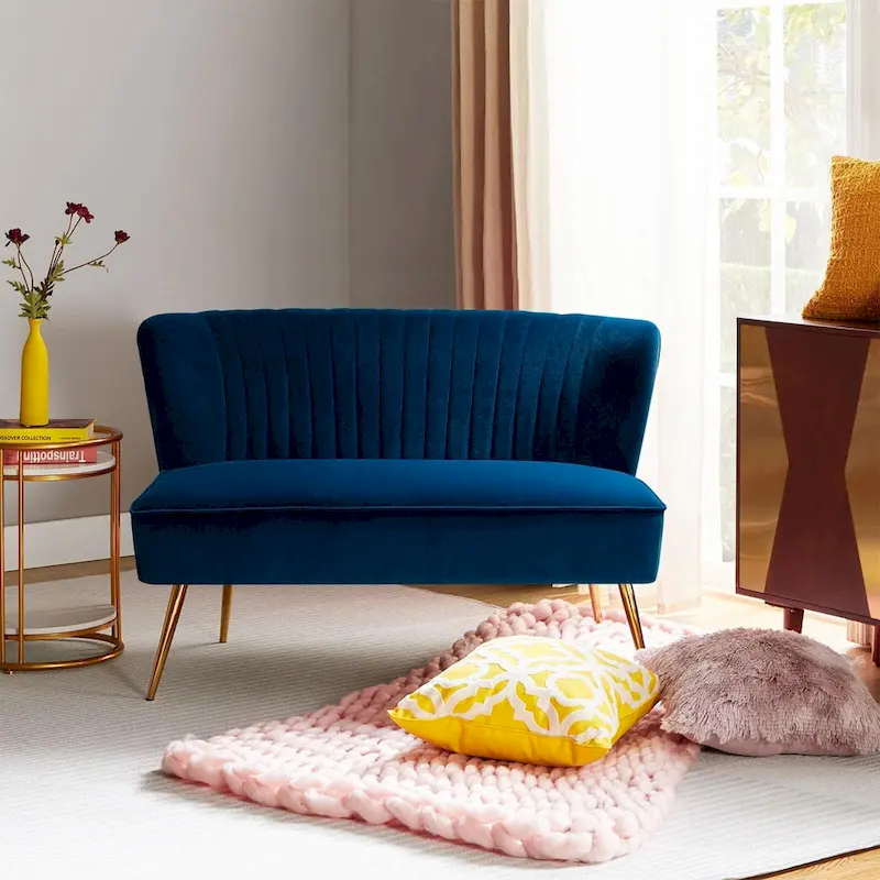 Delicia 3 Piece High-Quality Velvet Fabric Living Room Set with Sturdy Legs