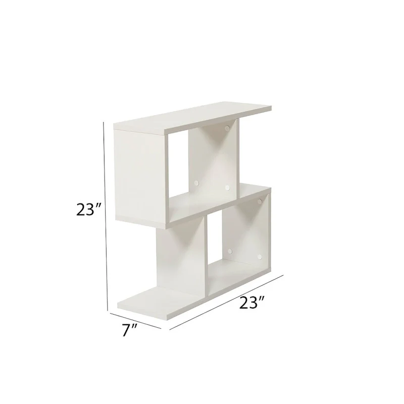 Lon Rectangle 4 Shelves End Table, 23 inch Skinny End Table