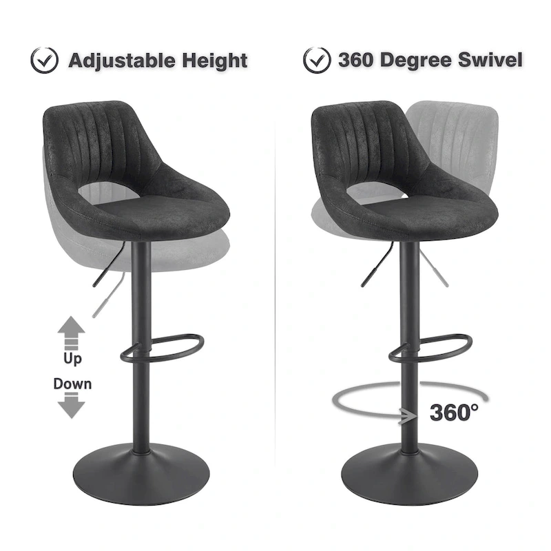 Retro Adjustable Swivel Barstool (Set of 2)