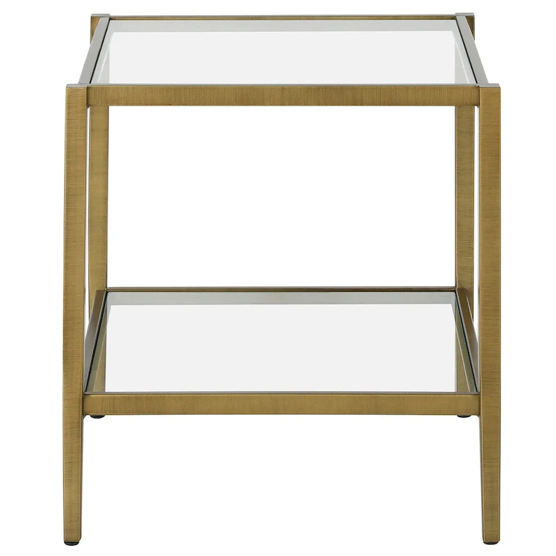 Hera 20 Wide Square Side Table with Clear Shelf