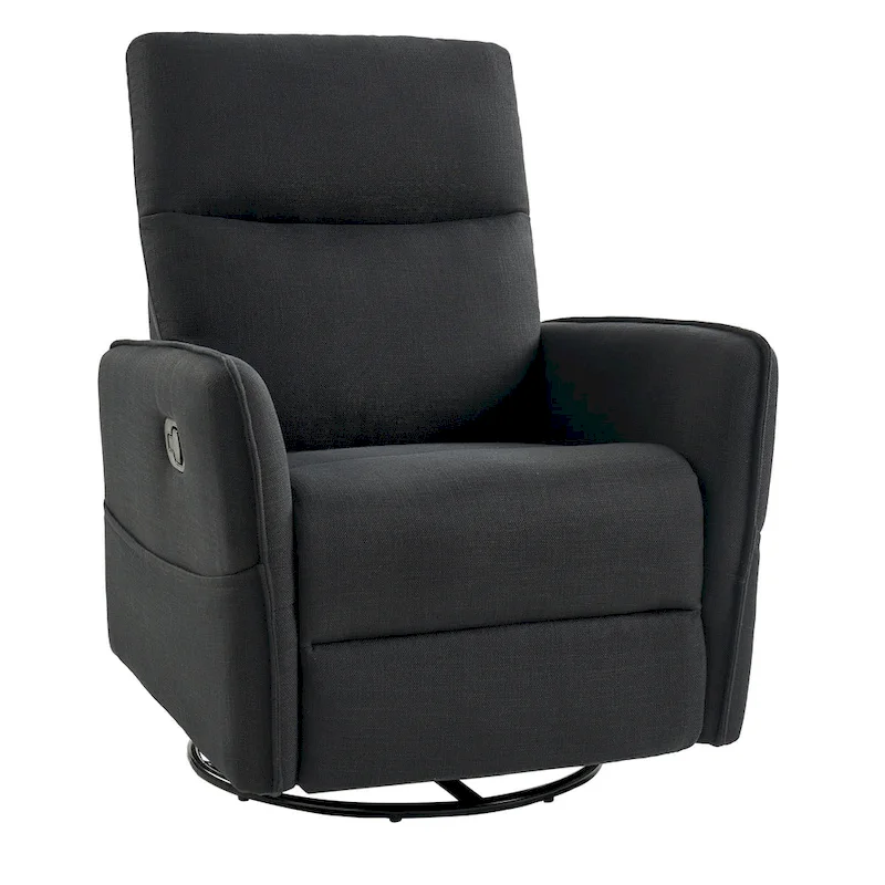 Curtis Rocker Swivel Recliner with Two Side Pockets by HULALA HOME