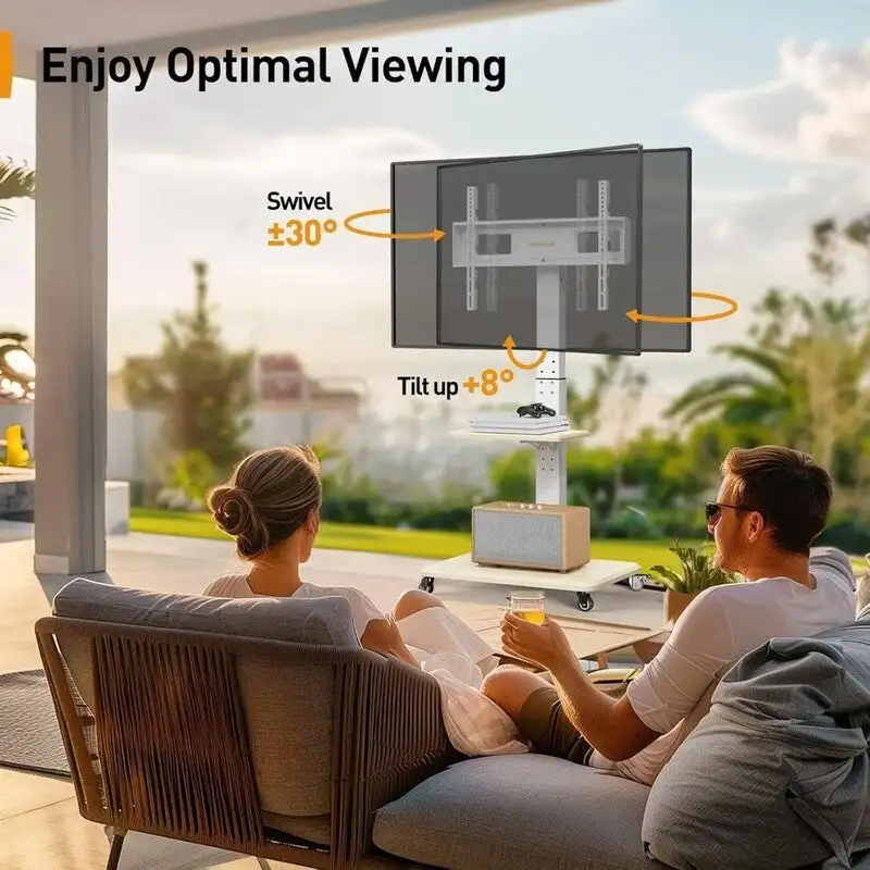 Mobile TV Stand with Power Outlet