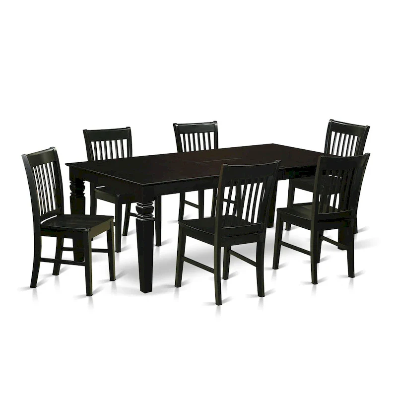 Kitchen Table Set- a Rectangle Dining Room Table and Dining Chairs, Black (Pieces Options)