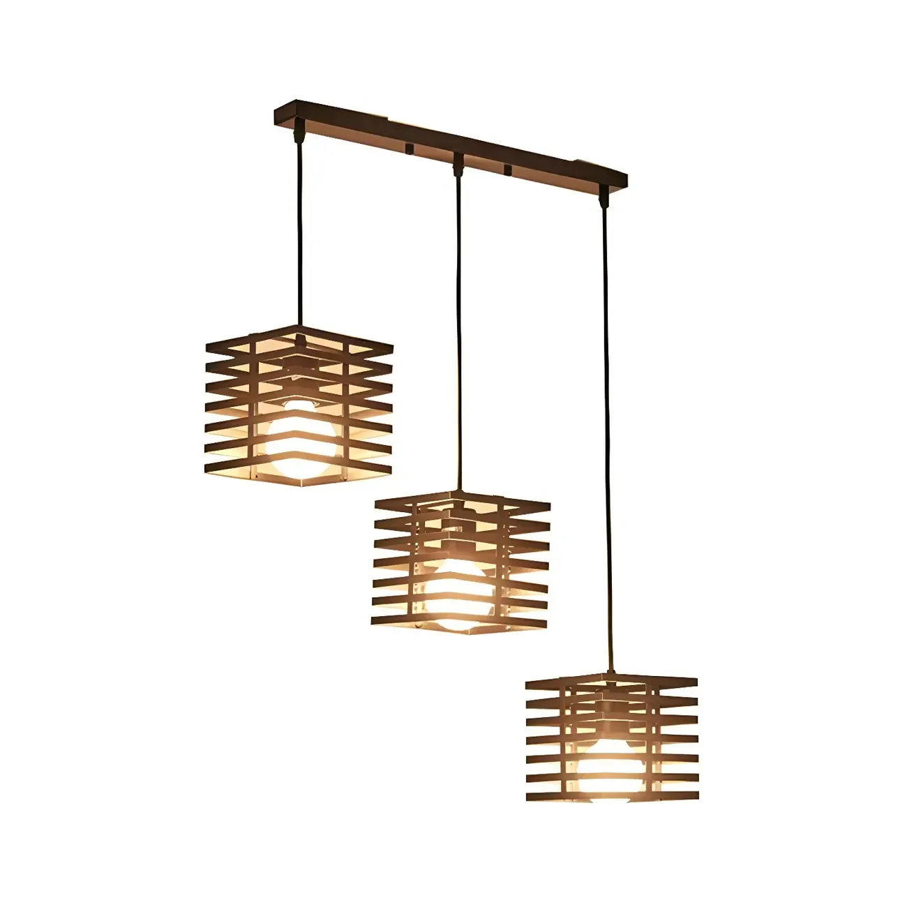 Industrial Black 3-Light Lantern Pendant Light