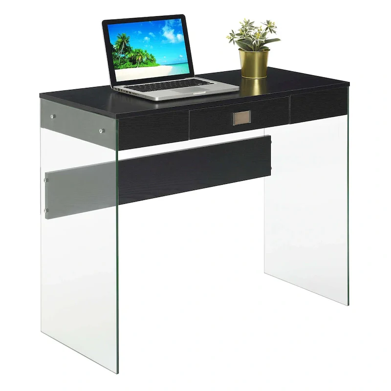Convenience Concepts SoHo 1 Drawer Glass 36 Desk