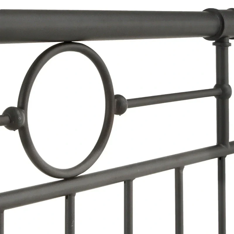 Metal Bed Frame - Black - Curved Headboard and Footboard