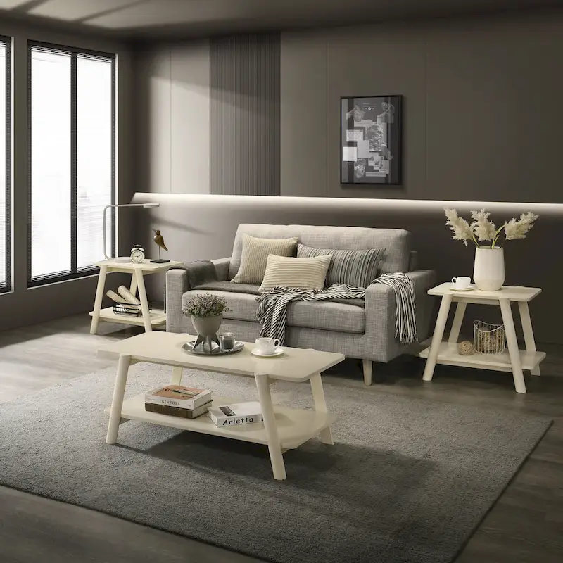 Mid-Century Wood Shelf Coffee Table