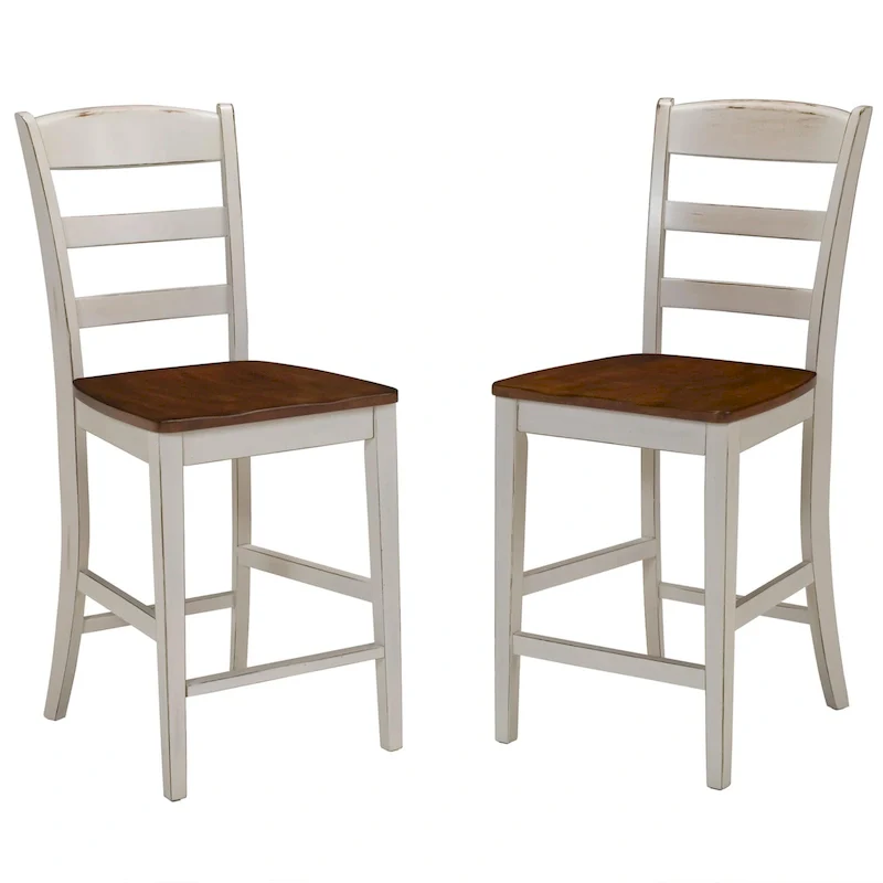 Homestyles Monarch 3-Piece Off-White Wood Kitchen Island Set with Drop Leaf Wood Top - 48' x 25' x 36'