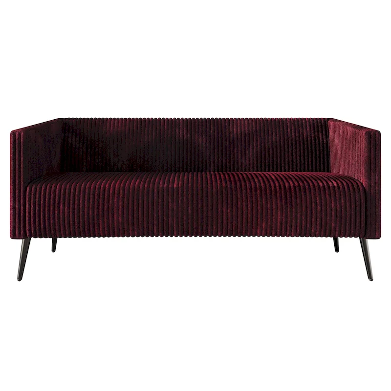 Velvet Upholstered 2.5-Seater Sofa with Metal Legs