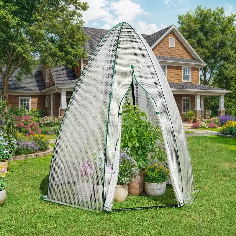 UPTIOT All-Season Greenhouse with Roll-Up Mesh Window & Multi-Weather Protection