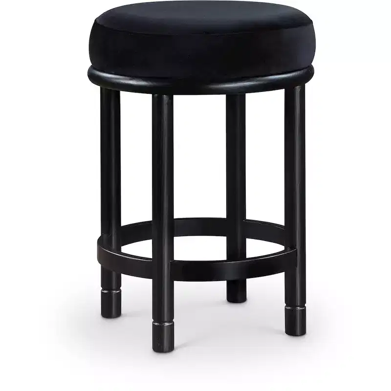 Meridian Furniture,Monette Black Velvet Counter Stool