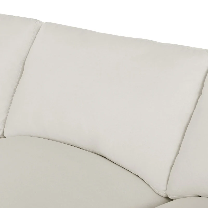 Beige 134.40 Modern U-Shaped 6 Seater Sectional Sofa with 2 Large Chaises, Removable Ottomans and Soft Cushions