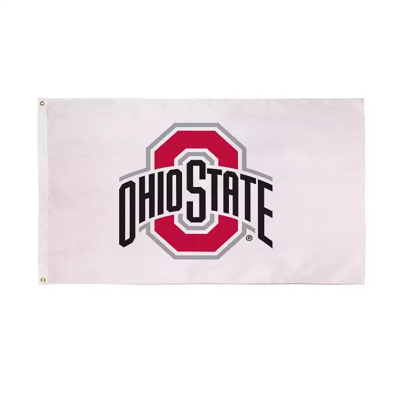 NCAA Ohio State University Flag with Grommets, 3'x5' Ohio State Buckeyes Outdoor College Flags & Banners for Garden Patio Indoor Wall Dcor