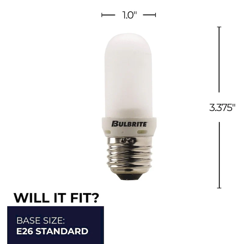 Bulbrite Pack of (5)120V Dimmable T8 Double Envelope Halogen Mini Light Bulbs with Medium (E26) Base, 2900K Soft White Light