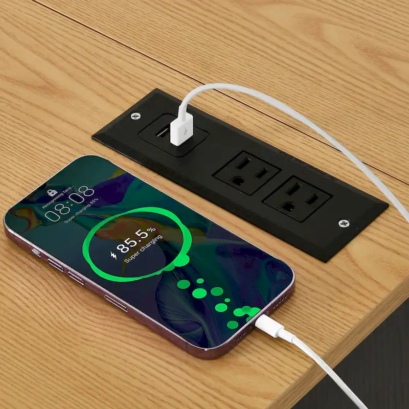 Moasis Kitchen Island Drop Leaf Double Tilt Out Trash Cabinet with Power Outlet & Wheels