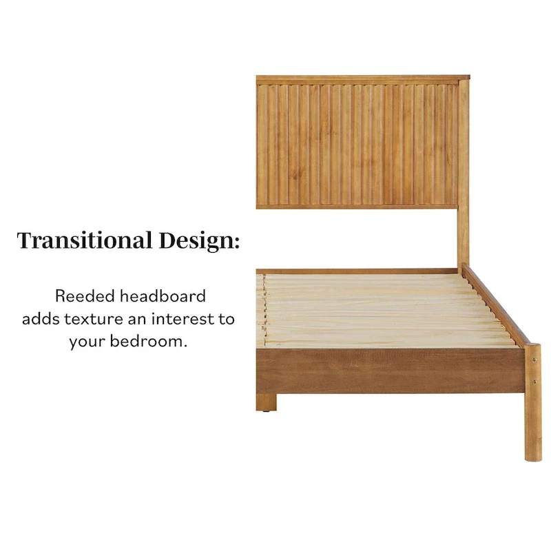 Transitional Solid Wood Queen Bed
