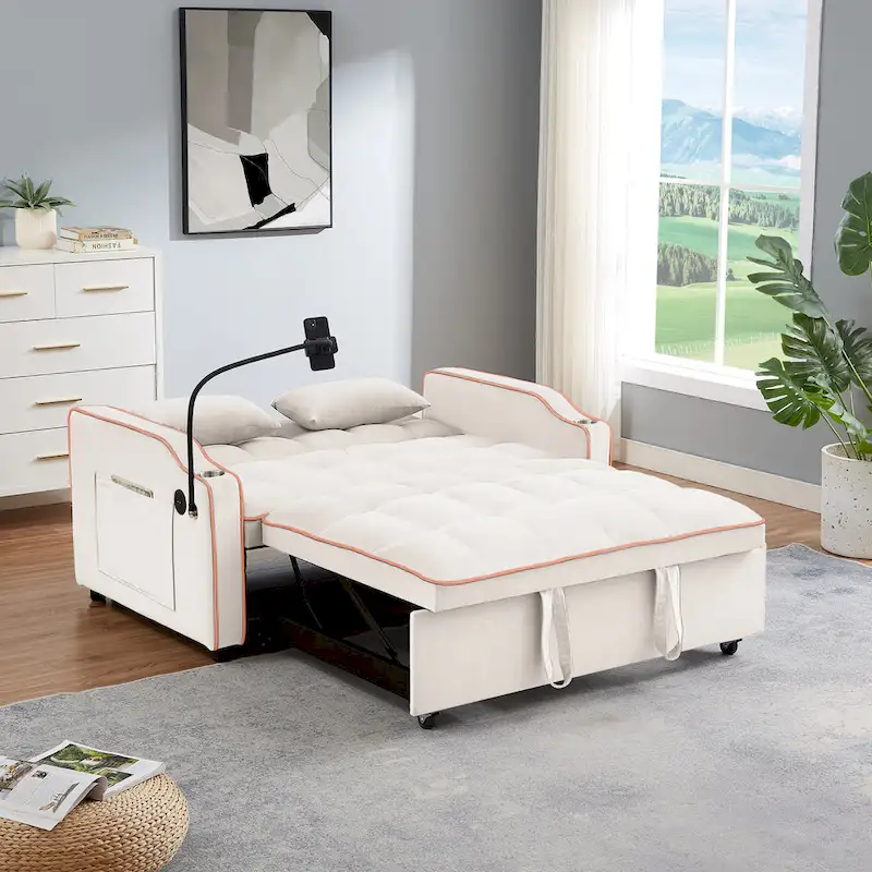 Modern sofa sofa sofa velvet pull-out bed