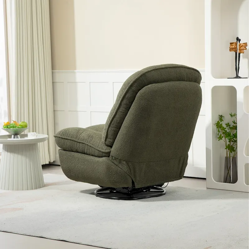 Modern Chenille 360-Degree Swivel Recliner, Set of 1