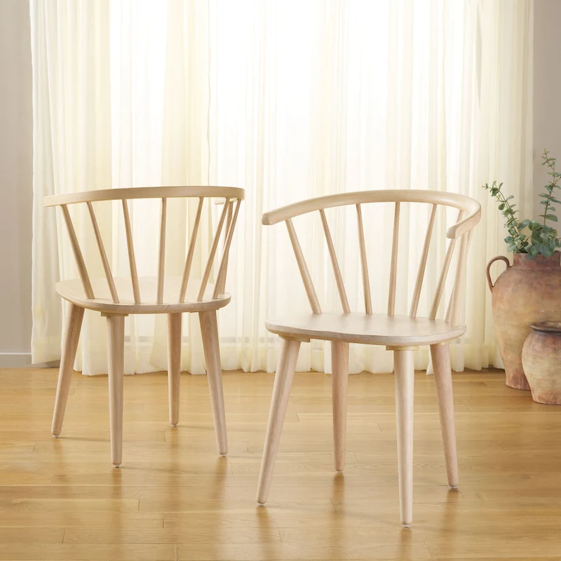 SAFAVIEH Home Blanchard 18-inch Curved Spindle Side Chair [SET of 2] - 21W x 21D x 30H