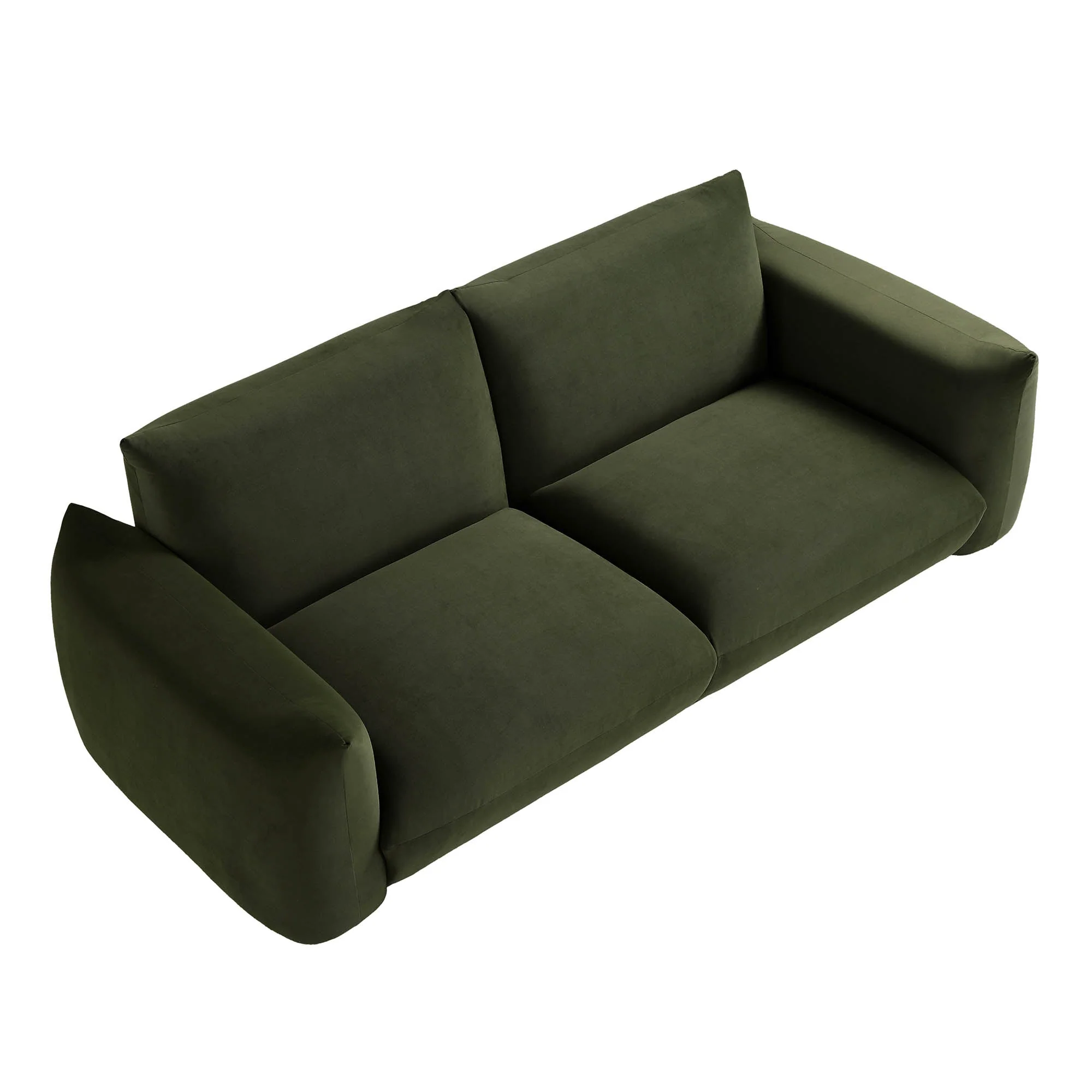 Three Seater Sofa, Moss Green Velvet