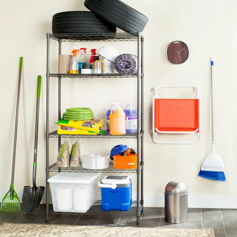 SAFAVIEH Storage Cherri 5-Tier Chrome Wire Adjustable Rack - 35.4  x 17.7  x 70.9  - 35Wx18Dx71H