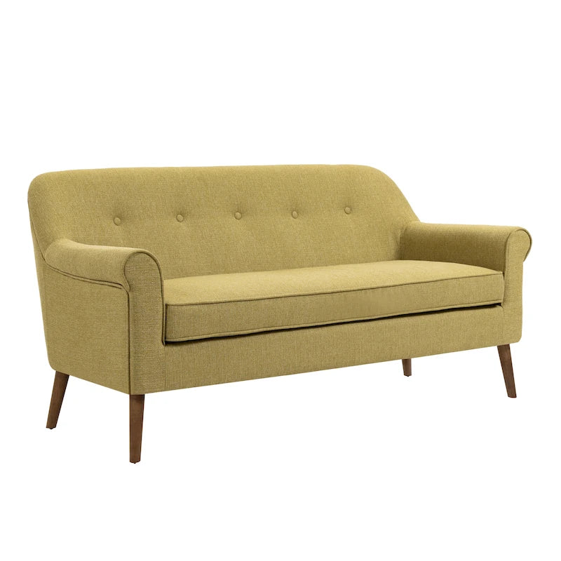 Loveseat Small Sofa Couch, Fabric, Rubberwood