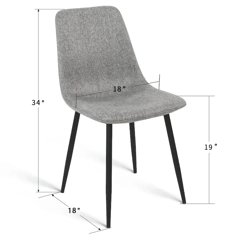 Modern Fabric Upholstered Dining Chairs (Set of 4) - 34x18x18