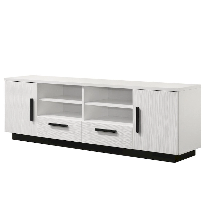 Wood TV Stand with Drawers and Adjustable Shelf