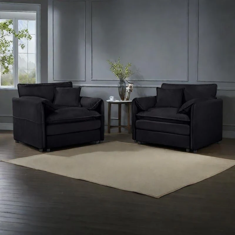 Chenille Accent Sofa Chair with Oversized Armchairs and 29.92 Deep Seats (800lb Capacity)