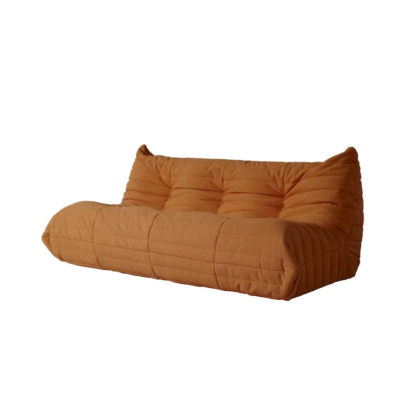 Modern Bean Bag Chair, Teddy Fabric Lounger Chair Lazy Sofa Set