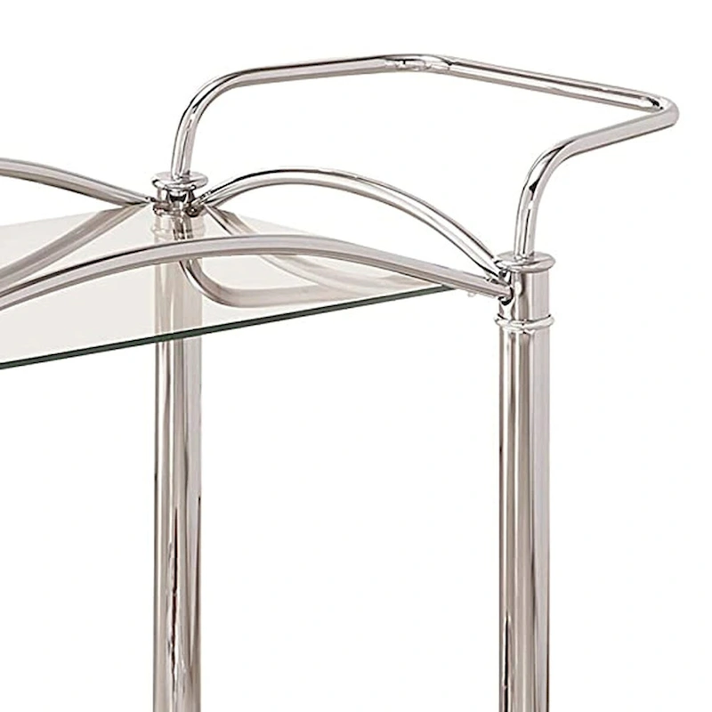 Beautiful Metal Serving Cart, Silver