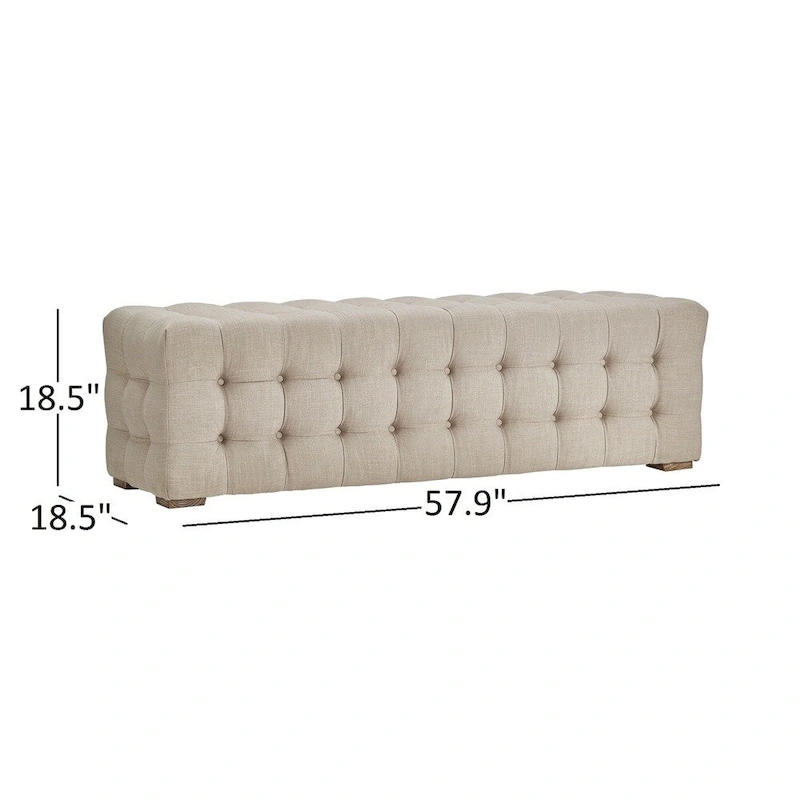 Knightsbridge Linen Fabric Tufted Bench by iNSPIRE Q Artisan